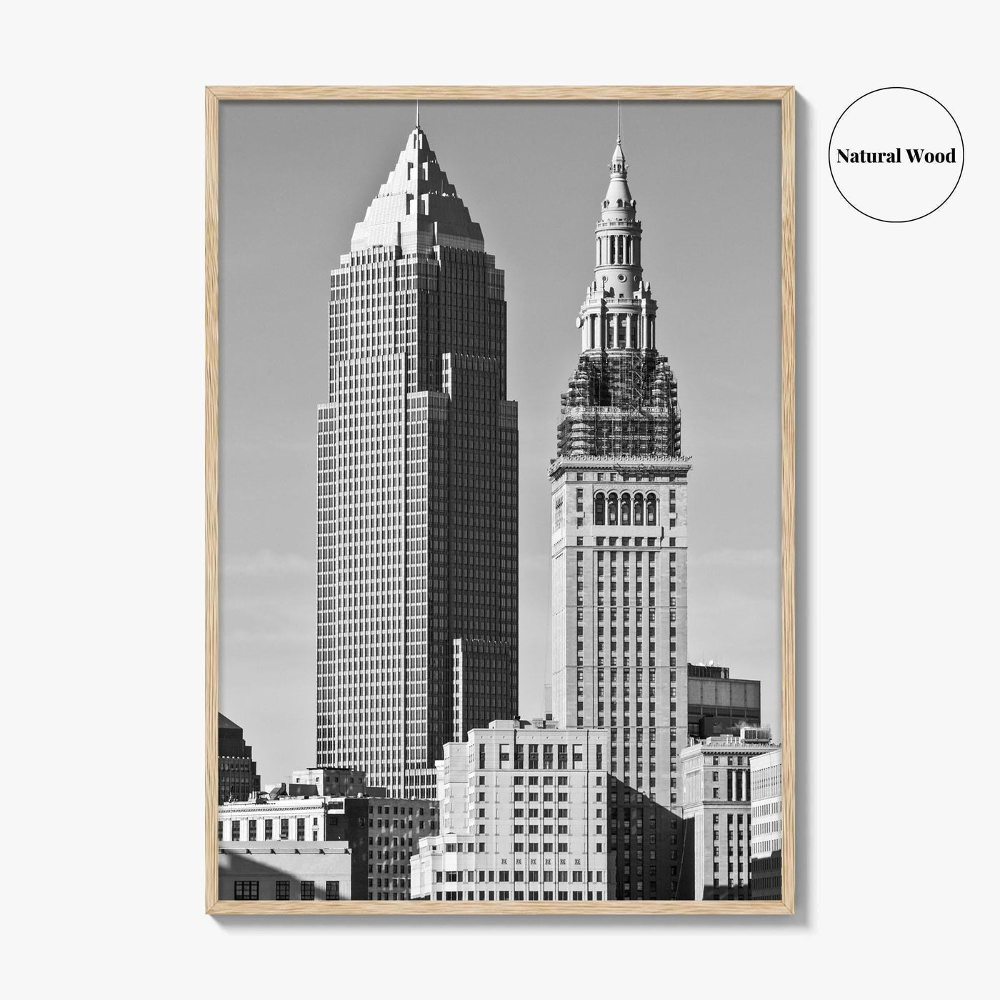 Cleveland Black and White Fine Art Photo Print, Ohio, USA, Downtown, Wall Poster
