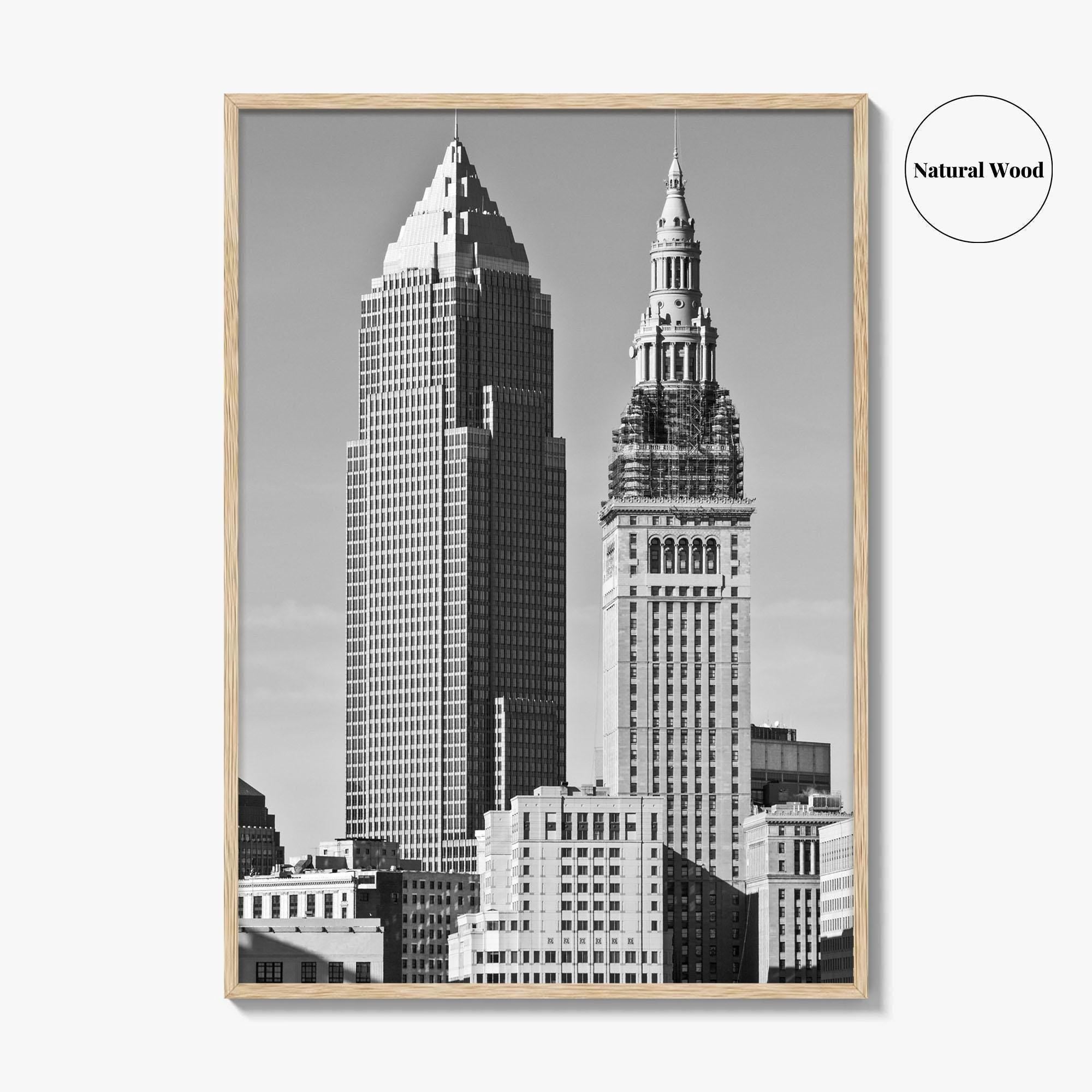 Cleveland Black and White Fine Art Photo Print, Ohio, USA, Downtown, Wall Poster
