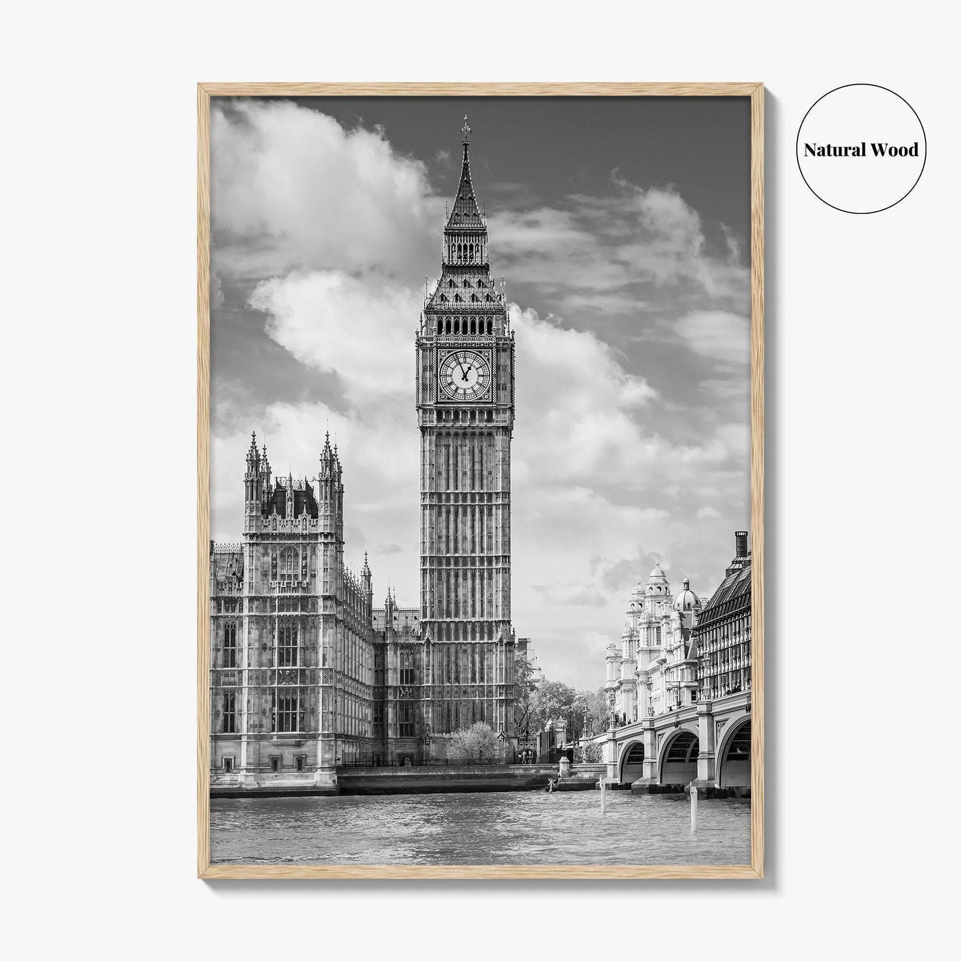London Black and White Fine Art Photo Print, Big Ben Parliament UK Poster