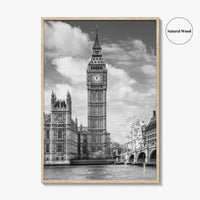 London Black and White Fine Art Photo Print, Big Ben Parliament UK Poster