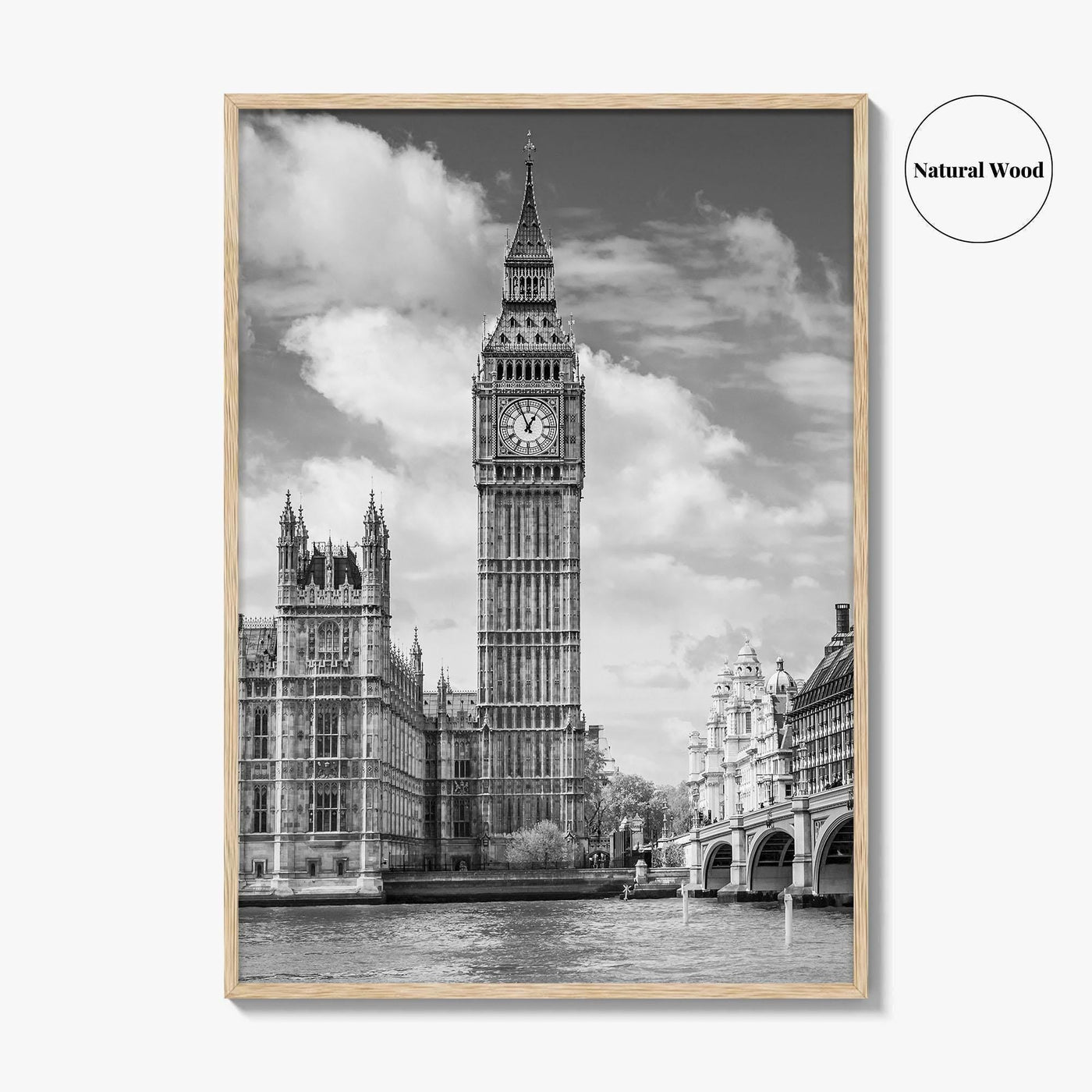 London Black and White Fine Art Photo Print, Big Ben Parliament UK Poster