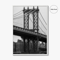 Manhattan Bridge Black and White Fine Art Photo Print, Brooklyn NYC DUMBO Poster