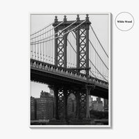 Manhattan Bridge Black and White Fine Art Photo Print, Brooklyn NYC DUMBO Poster