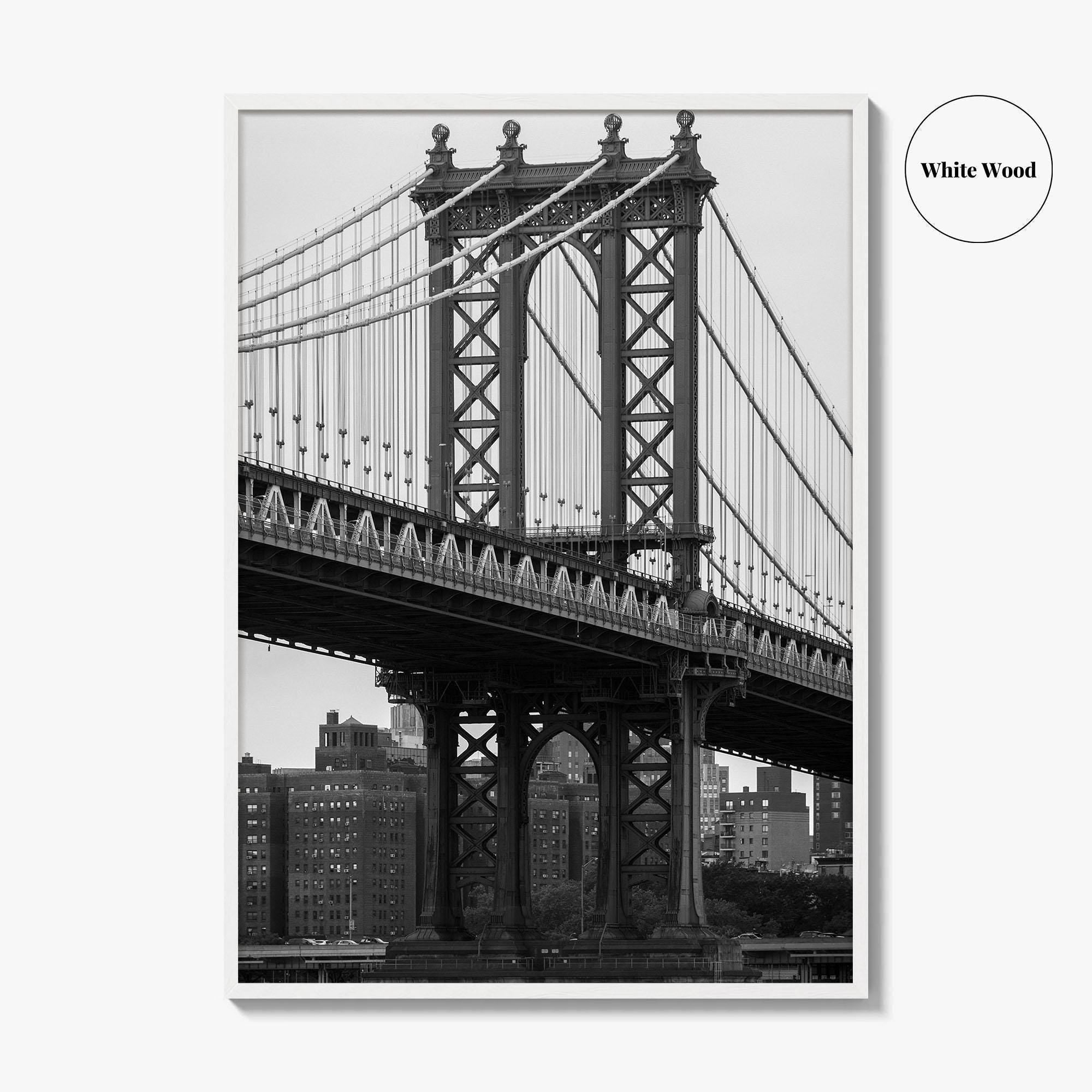 Manhattan Bridge Black and White Fine Art Photo Print, Brooklyn NYC DUMBO Poster