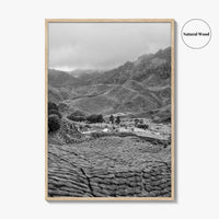 Cameroon Black and White Fine Art Photo Print, Highland Tea Farm, Africa Wall Poster