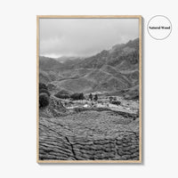 Cameroon Black and White Fine Art Photo Print, Highland Tea Farm, Africa Wall Poster