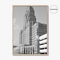 Buffalo Black and White Fine Art Photo Print, City Hall Deco Poster