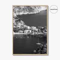 Cephalonia Black and White Fine Art Photo Print, Assos Village Kefalonia Greece Poster