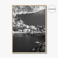 Cephalonia Black and White Fine Art Photo Print, Assos Village Kefalonia Greece Poster
