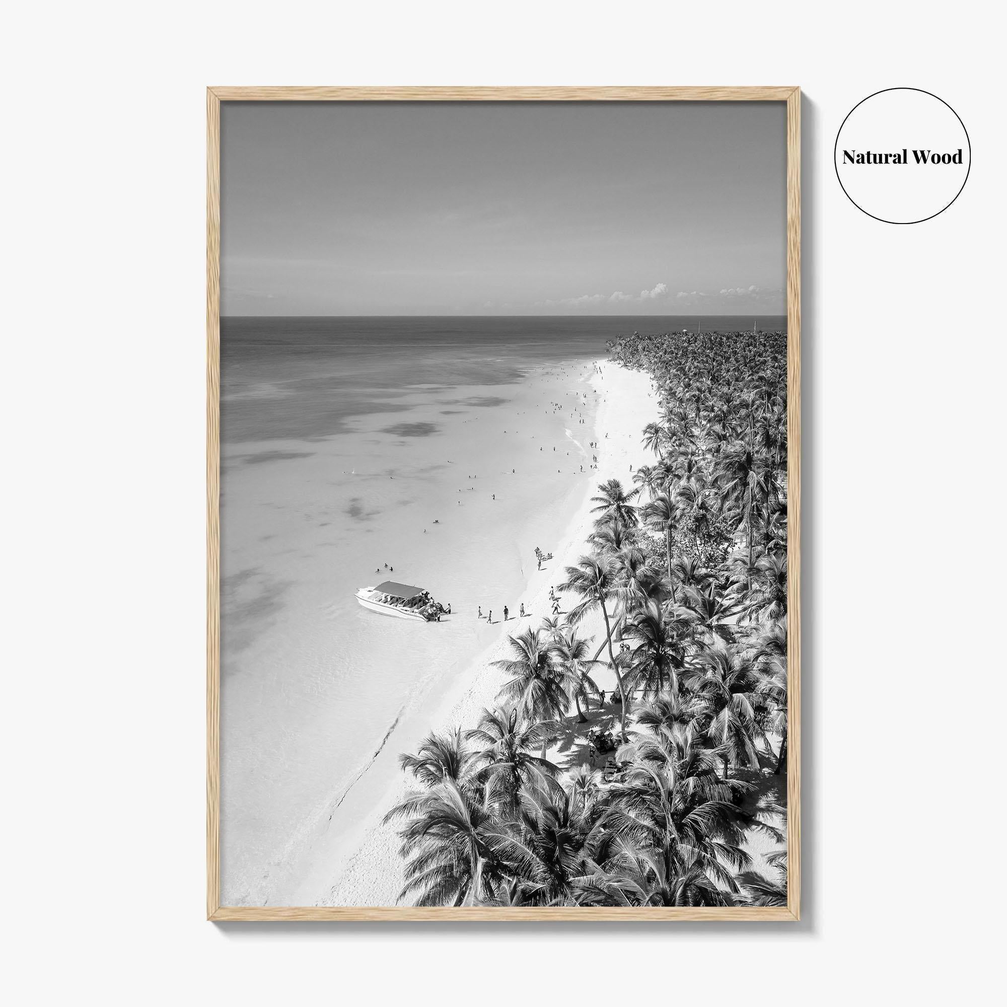 Saona Island Black and White Fine Art Photo Print, Dominican Republic Poster