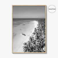 Saona Island Black and White Fine Art Photo Print, Dominican Republic Poster
