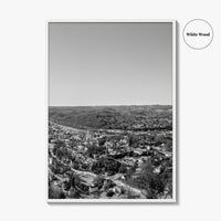 Morgantown Skyline Black and White Fine Art Photo Print, WVU Campus, West Virginia Poster