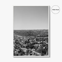 Morgantown Skyline Black and White Fine Art Photo Print, WVU Campus, West Virginia Poster