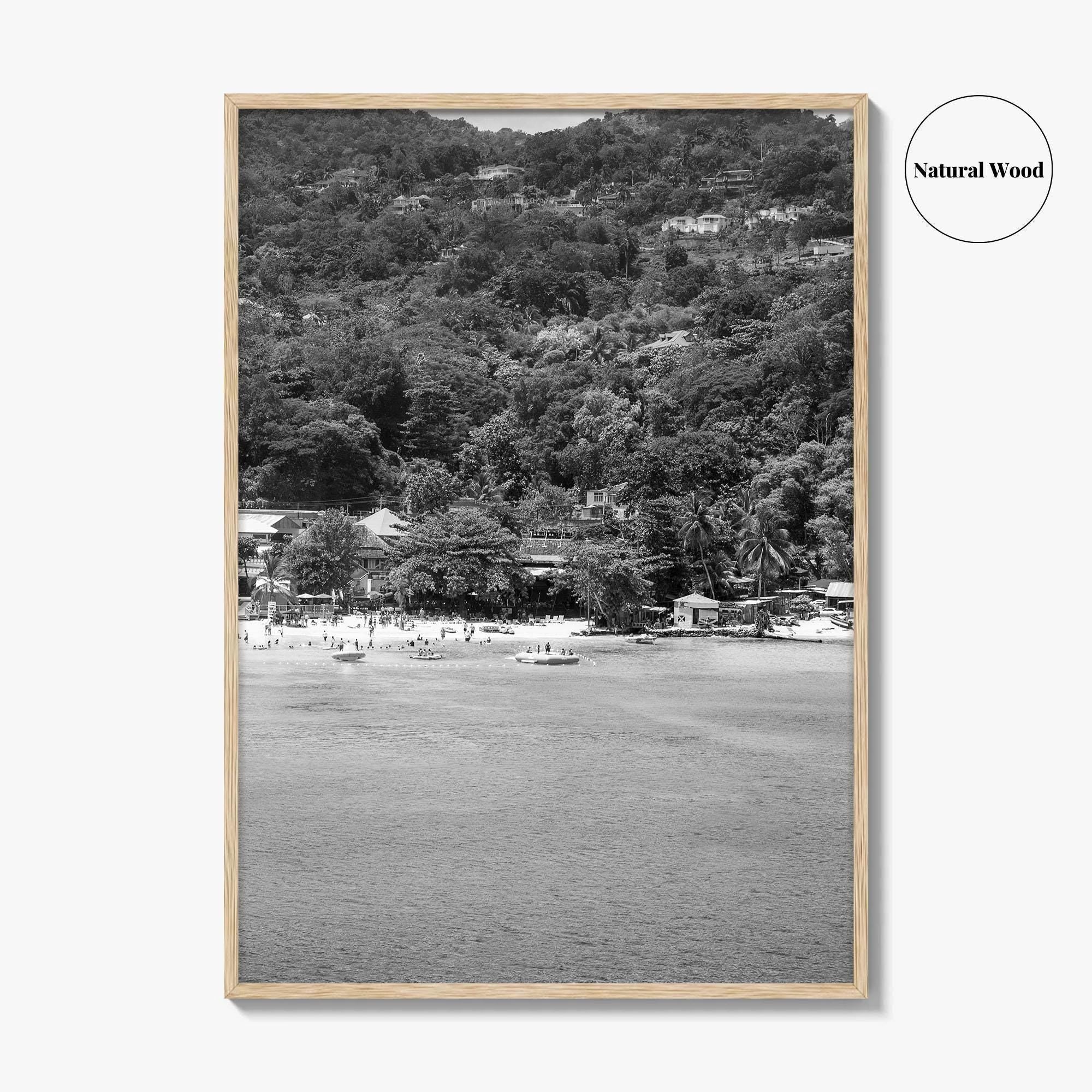 Ocho Rios Black and White Fine Art Photo Print, Jamaica Poster, Saint Ann Parish