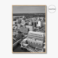 Lansing Skyline Black and White Fine Art Photo Print, Michigan Poster, USA