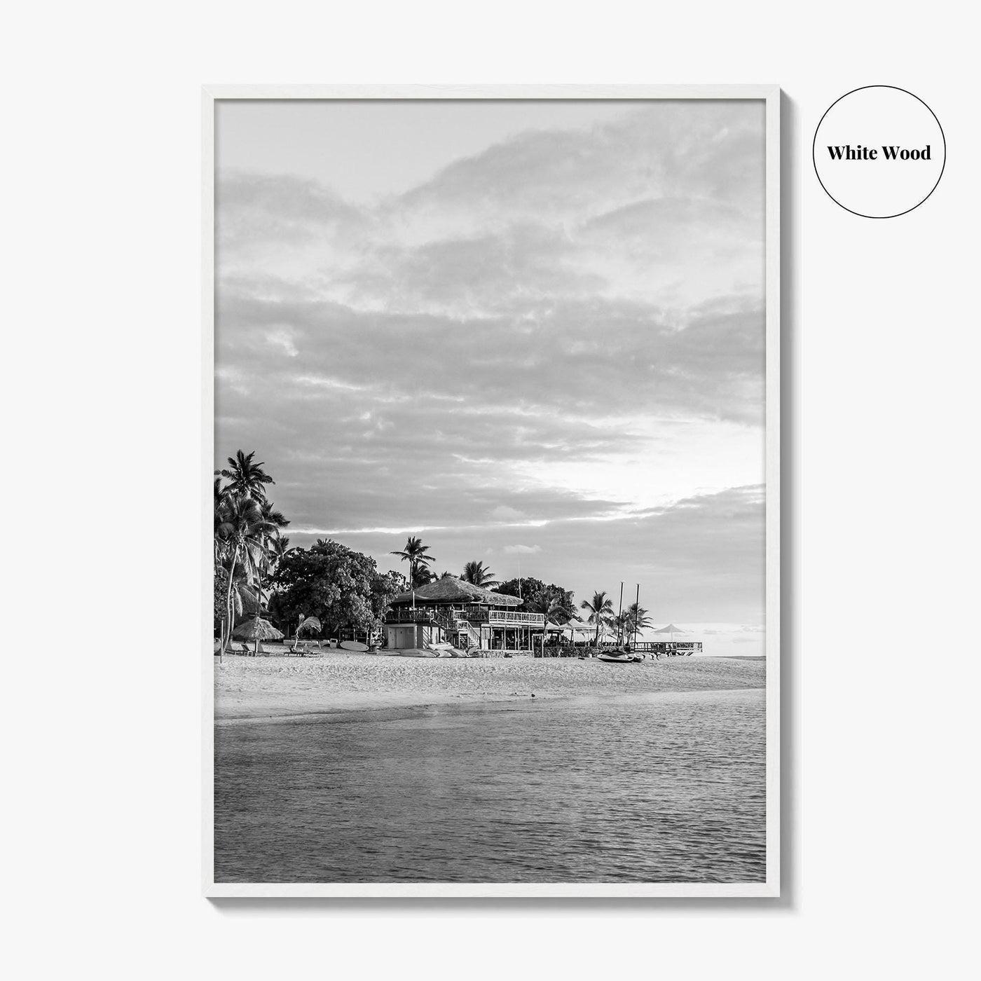 Fiji Black and White Fine Art Photo Print, Mamanuca Islands Wall Decor, Poster