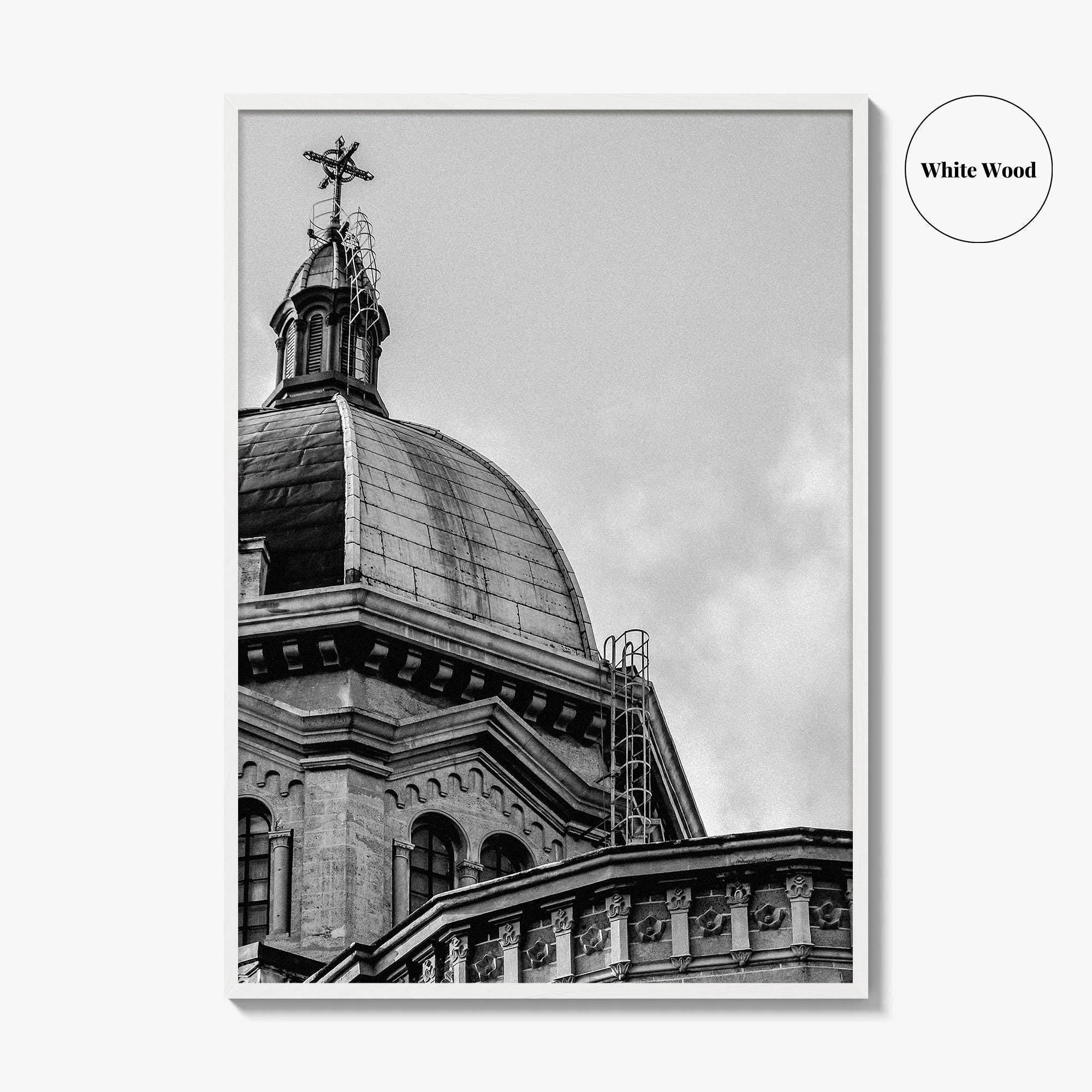 Manila Black and White Fine Art Photo Print, Intramuros Cathedral Dome, Philippines Poster
