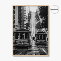 San Francisco Black and White Fine Art Photo Print, Cable Car California Street Poster