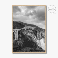 Big Sur Black and White Fine Art Photo Print, Bixby Bridge Poster