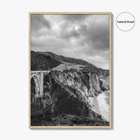 Big Sur Black and White Fine Art Photo Print, Bixby Bridge Poster