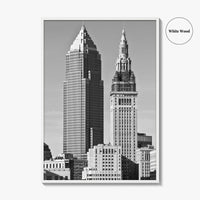 Cleveland Black and White Fine Art Photo Print, Ohio, USA, Downtown, Wall Poster