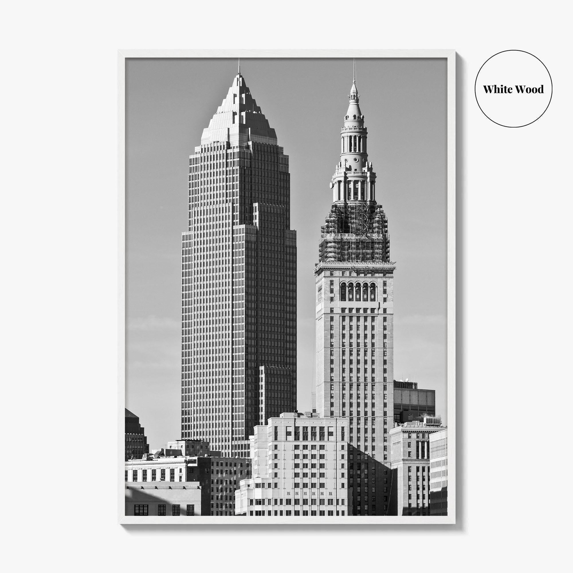 Cleveland Black and White Fine Art Photo Print, Ohio, USA, Downtown, Wall Poster