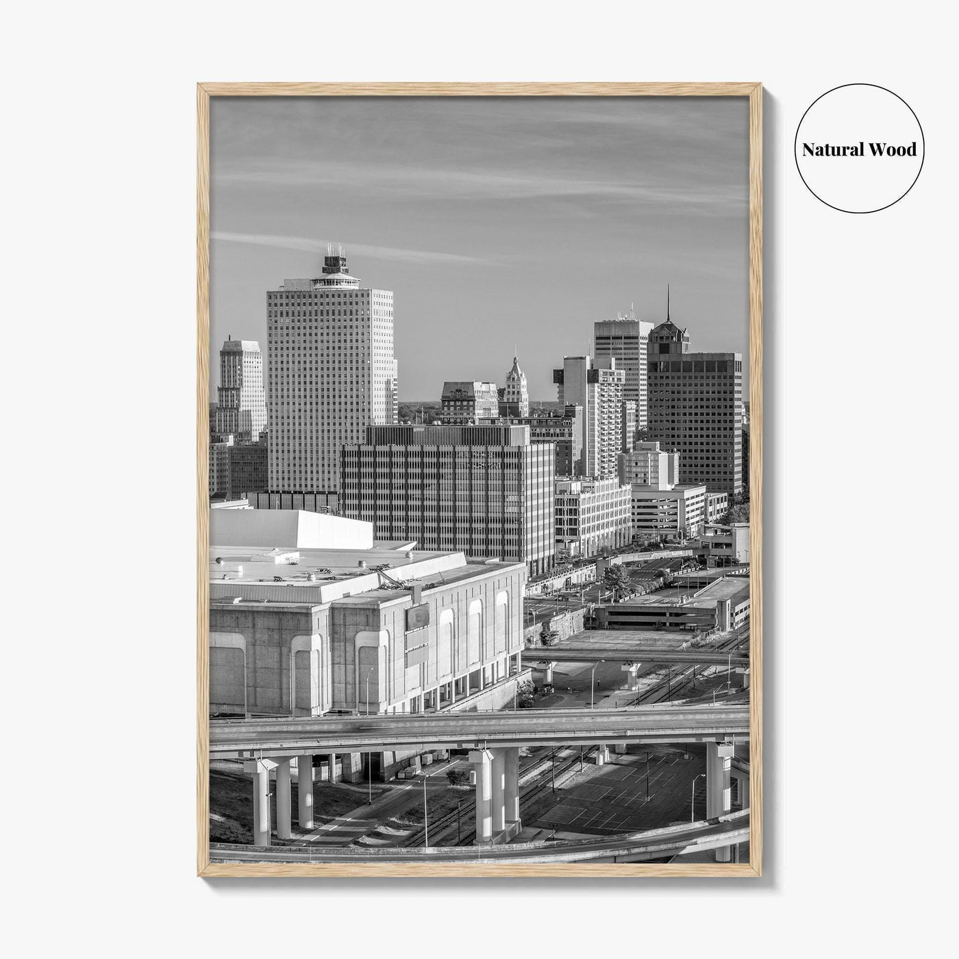 Memphis Skyline Black and White Fine Art Photo Print, Downtown, Tennessee USA Poster