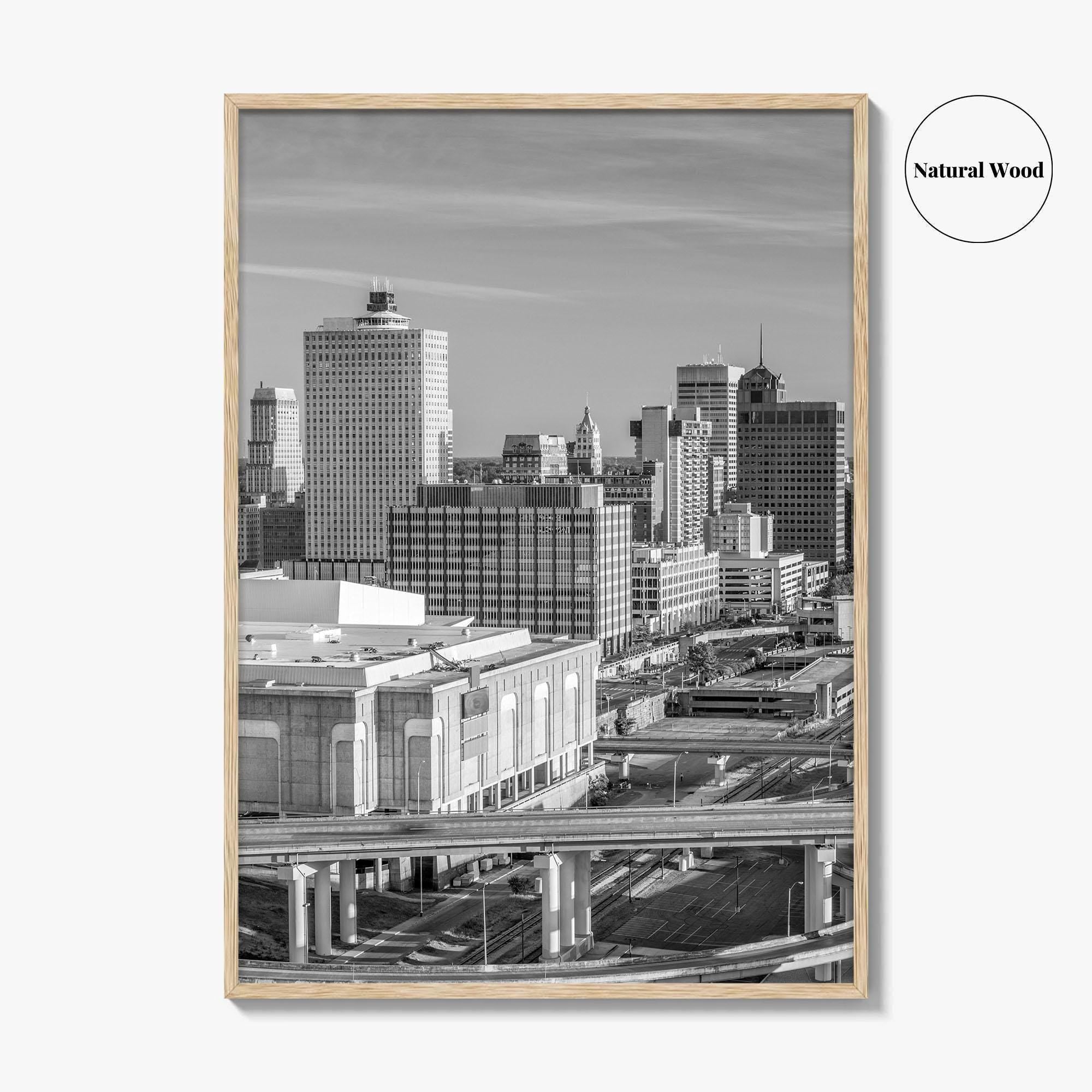 Memphis Skyline Black and White Fine Art Photo Print, Downtown, Tennessee USA Poster