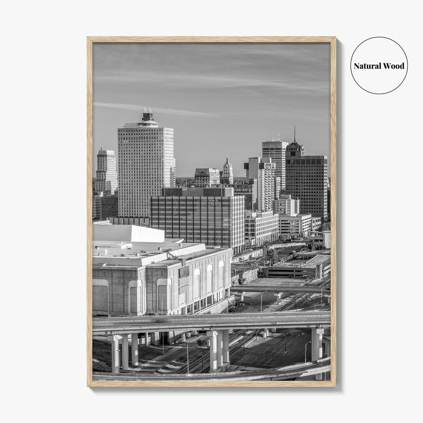 Memphis Skyline Black and White Fine Art Photo Print, Downtown, Tennessee USA Poster
