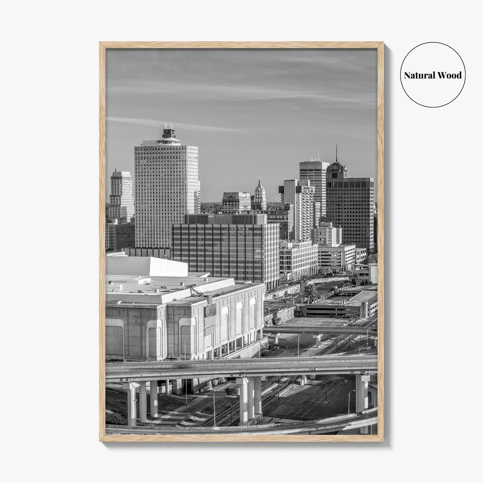 Memphis Skyline Black and White Fine Art Photo Print, Downtown, Tennessee USA Poster