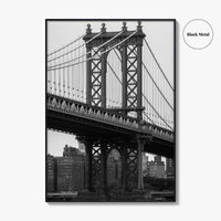 Manhattan Bridge Black and White Fine Art Photo Print, Brooklyn NYC DUMBO Poster