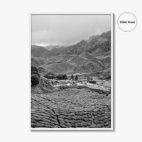 Cameroon Black and White Fine Art Photo Print, Highland Tea Farm, Africa Wall Poster