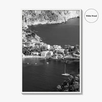 Cephalonia Black and White Fine Art Photo Print, Assos Village Kefalonia Greece Poster