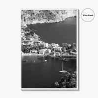Cephalonia Black and White Fine Art Photo Print, Assos Village Kefalonia Greece Poster