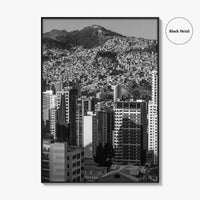 La Paz Black and White Fine Art Photo Print, Bolivia Andes Mountains Poster