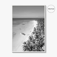 Saona Island Black and White Fine Art Photo Print, Dominican Republic Poster