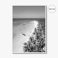 Saona Island Black and White Fine Art Photo Print, Dominican Republic Poster
