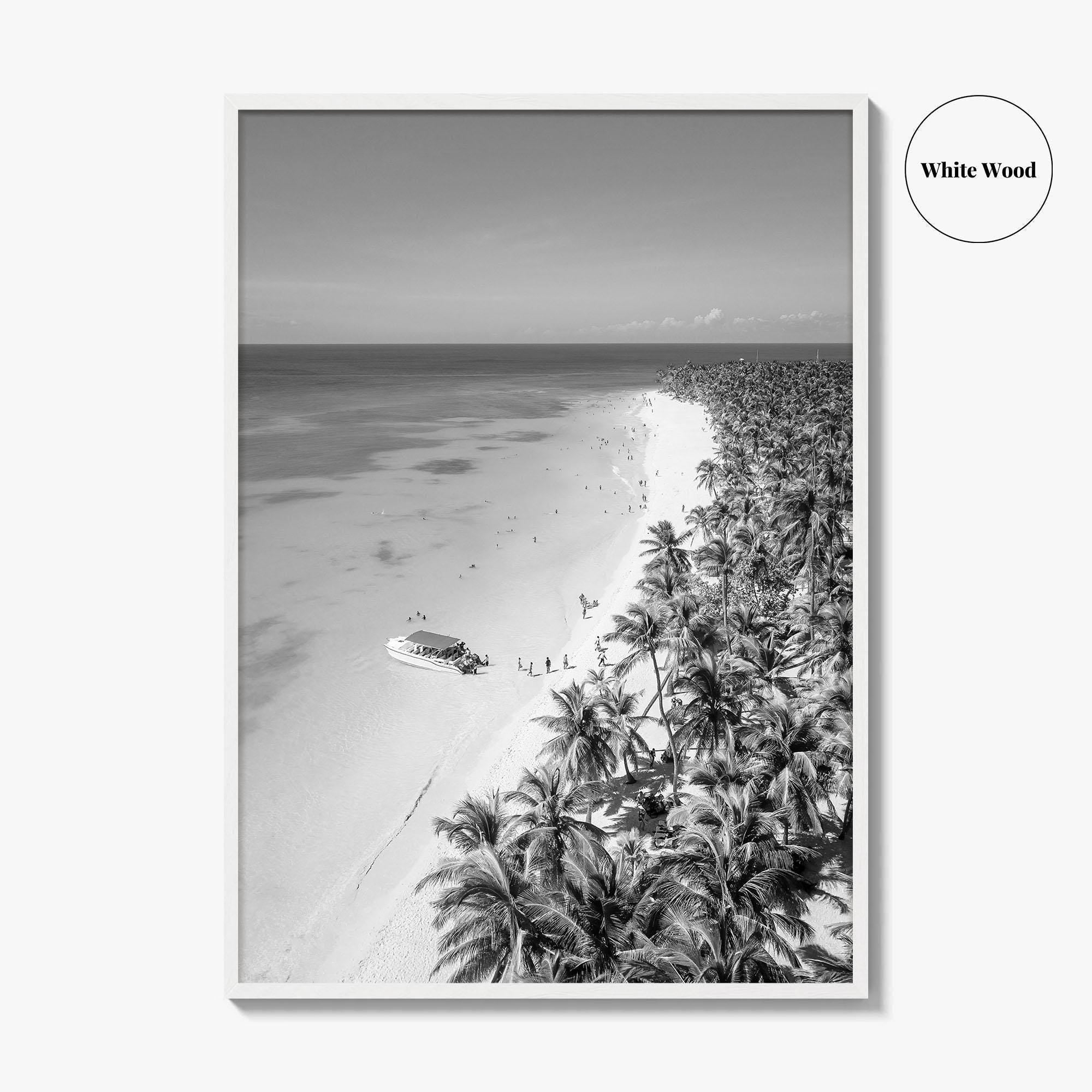Saona Island Black and White Fine Art Photo Print, Dominican Republic Poster