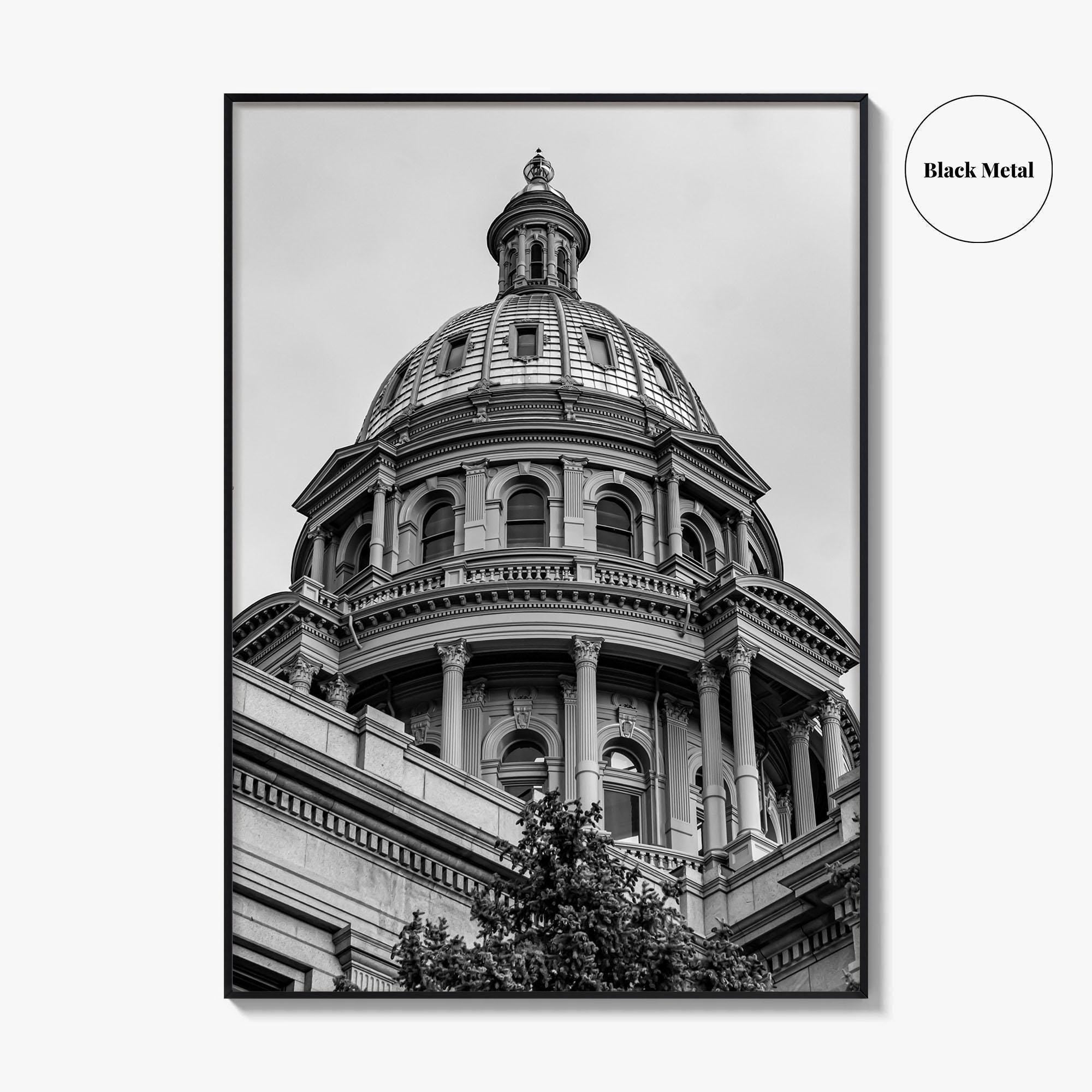 Colorado Black and White Fine Art Photo Print, Denver Capitol Building Poster, USA