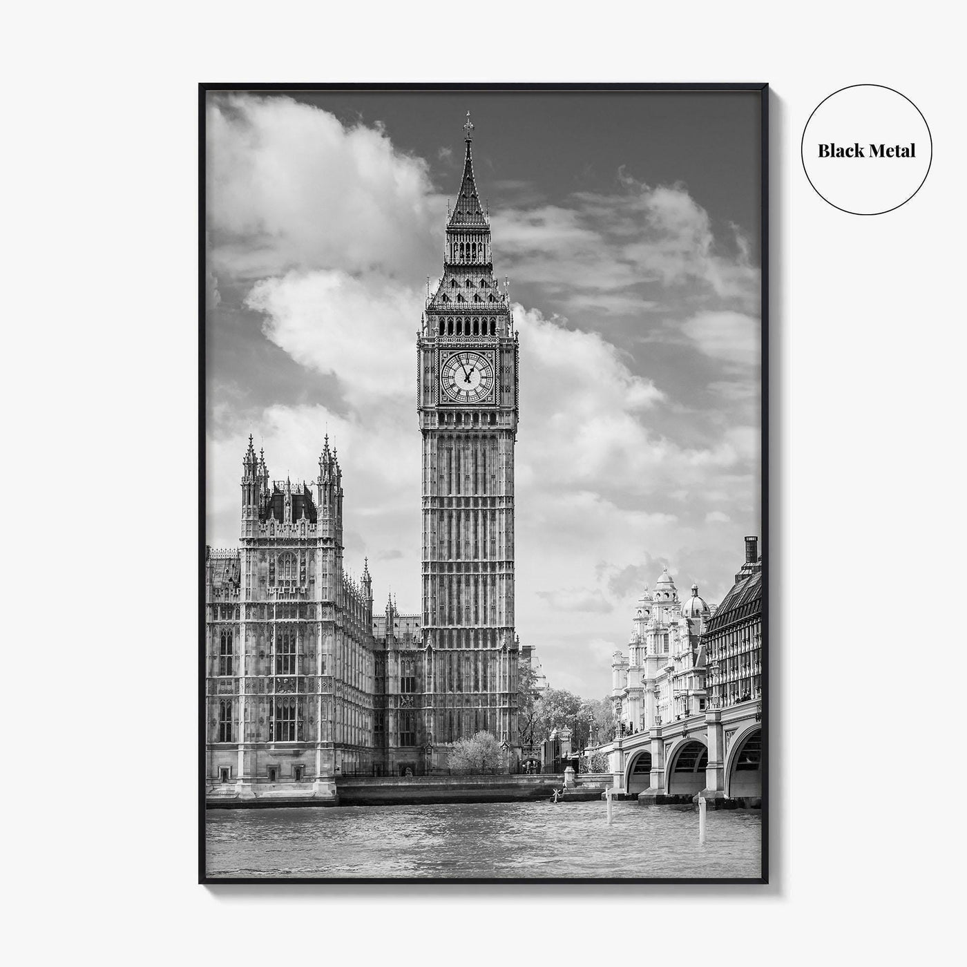 London Black and White Fine Art Photo Print, Big Ben Parliament UK Poster
