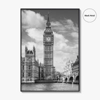 London Black and White Fine Art Photo Print, Big Ben Parliament UK Poster