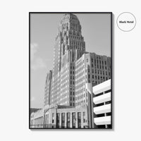 Buffalo Black and White Fine Art Photo Print, City Hall Deco Poster