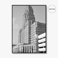 Buffalo Black and White Fine Art Photo Print, City Hall Deco Poster