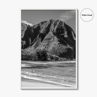 Tunnels Beach Kauai Black and White Fine Art Photo Print, Hawaii Wall Decor, Hanalei
