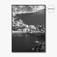 Cephalonia Black and White Fine Art Photo Print, Assos Village Kefalonia Greece Poster