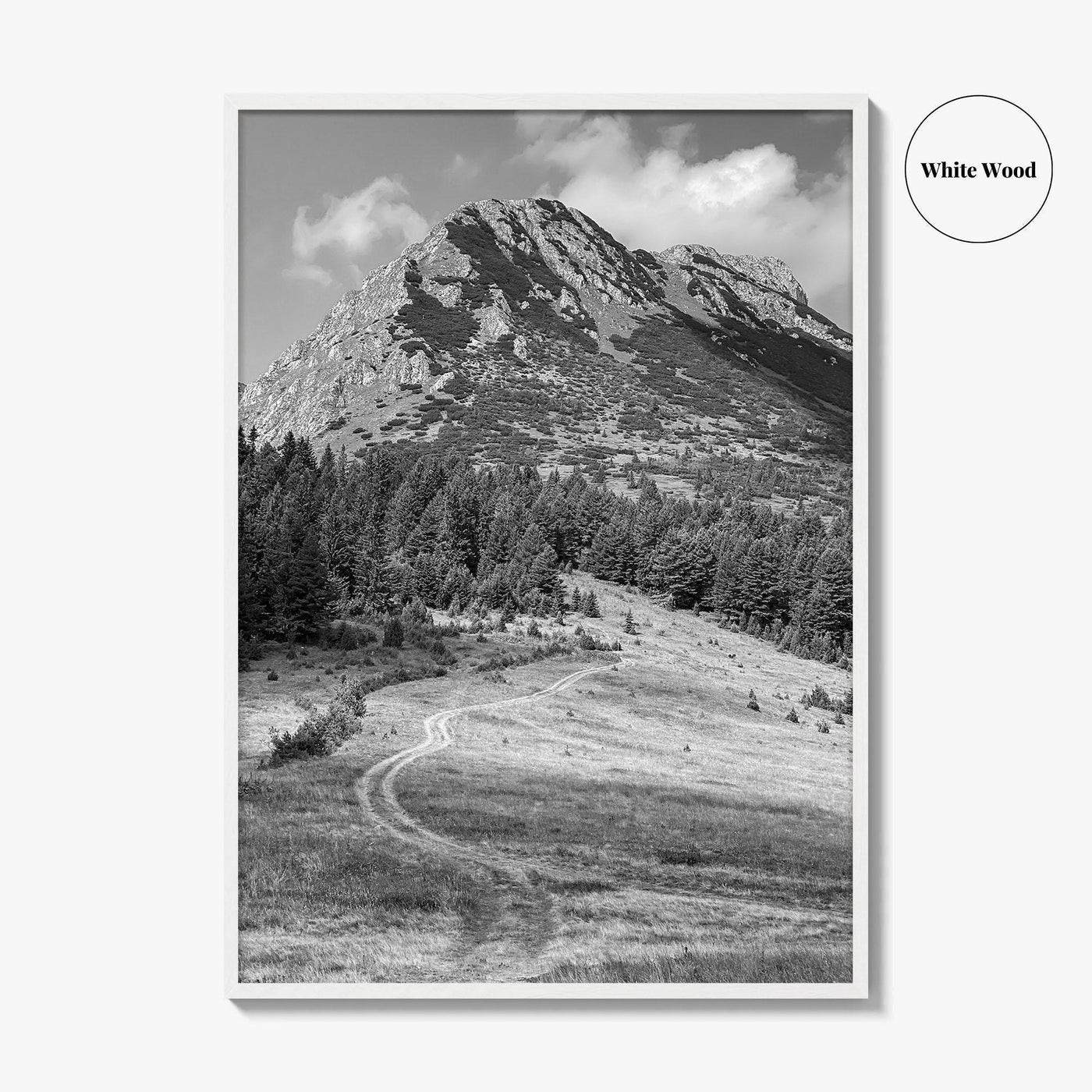 Kosovo Black and White Fine Art Photo Print, Rugova Valley Hajla Peak Poster