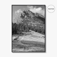 Kosovo Black and White Fine Art Photo Print, Rugova Valley Hajla Peak Poster