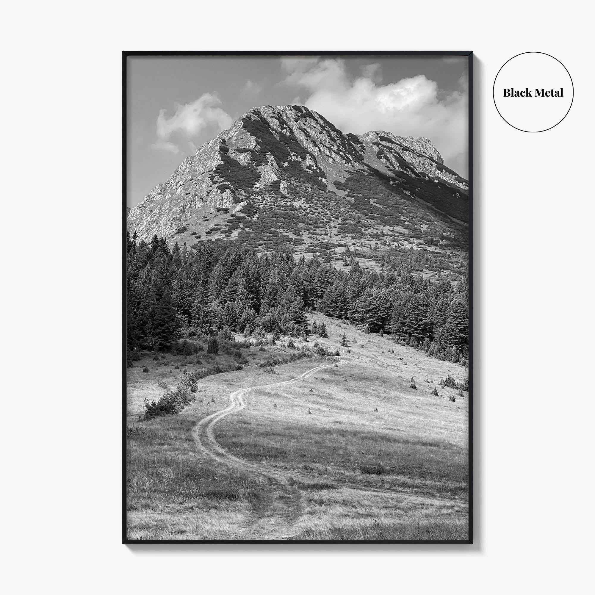 Kosovo Black and White Fine Art Photo Print, Rugova Valley Hajla Peak Poster