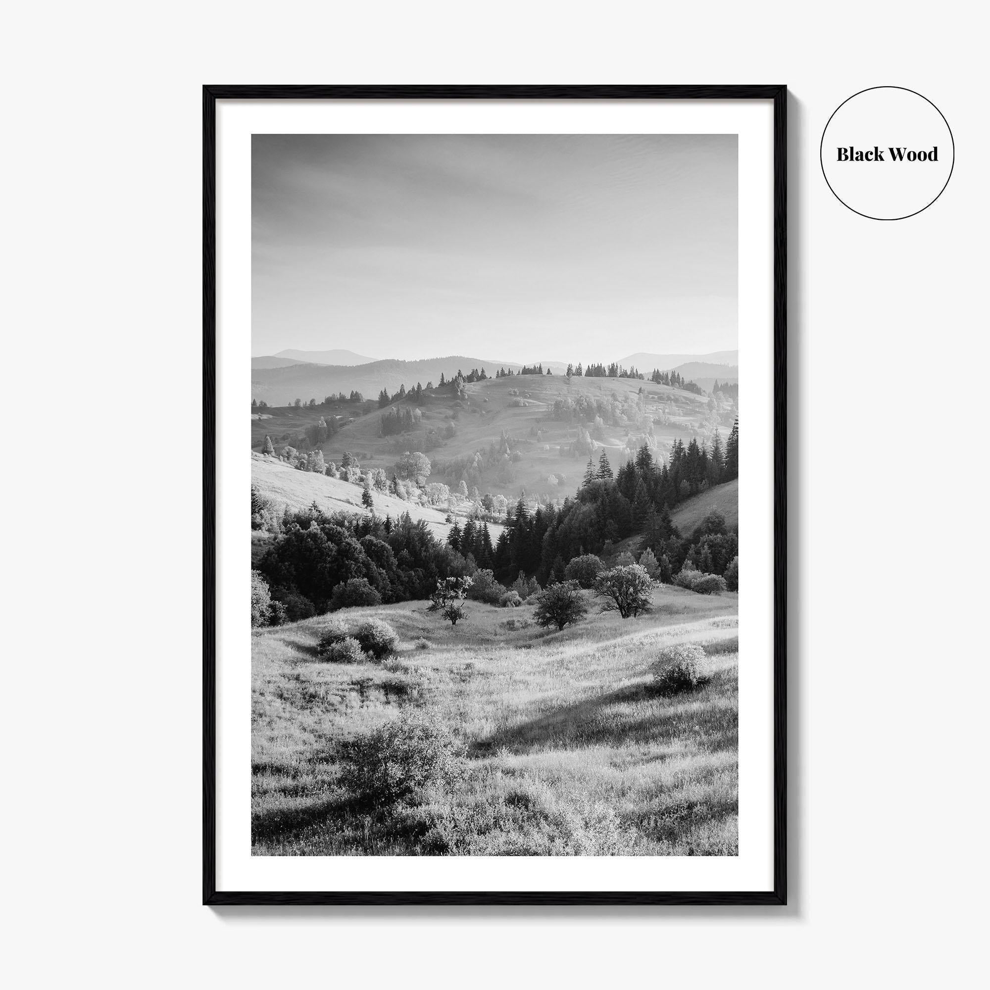 Carpathian Mountains Black and White Fine Art Photo Print, Ukraine Landscape Poster, Europe