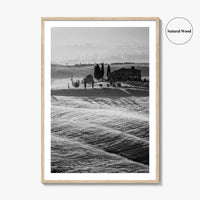Tuscany Black and White Fine Art Photo Print, Italy Landscape Wall Decor Poster